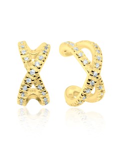 Gold Plated 8 mm CZ Stones Ear Cuff EC-1150s-GP